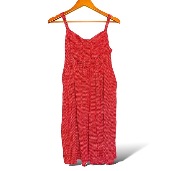 Torrid Women's Coral Polka Dot Sundress Adjustable Straps Empire Waist - Picture 1 of 4